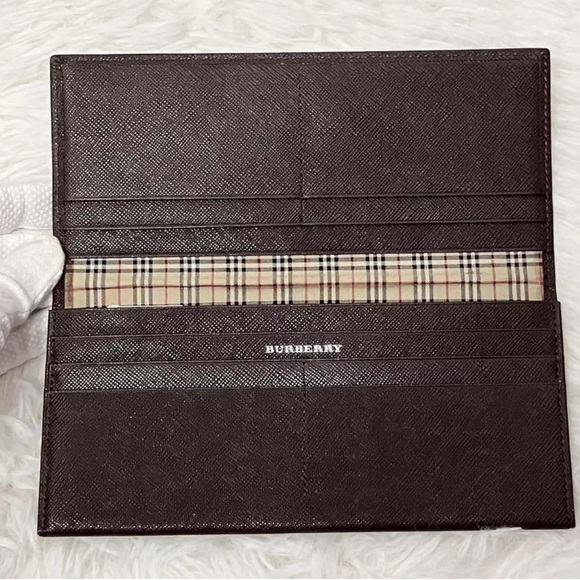Burberry Bifold Long Wallet Nova Check Dark Brown good condition - Picture 7 of 16